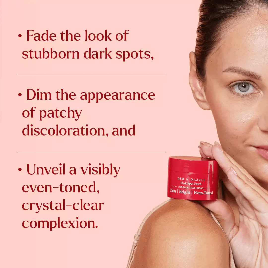Dim N Dazzle Dark Spot Patch - Fades the Look of Stubborn Dark Spots & Patchy Discoloration— Powered with East Indian Globe Thistle, Chebulic Myrobalan, Niacinamide and Glycolic Acid— Best Dark Spot Patch For Hyper-Even, Crystal-Clear Complexion - Image 7