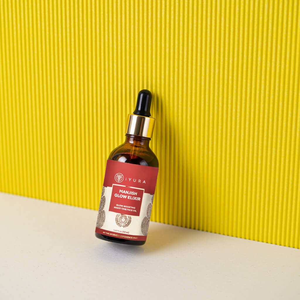 Manjish Glow Night Time Elixir - Ayurvedic Night-Time Face Oil - Natural Moisturizer for Healthy Skin: - Image 3